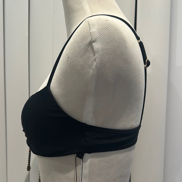 Vix Paulahermanny Black Bikini Top with Beaded Tie - Picture 2 of 5